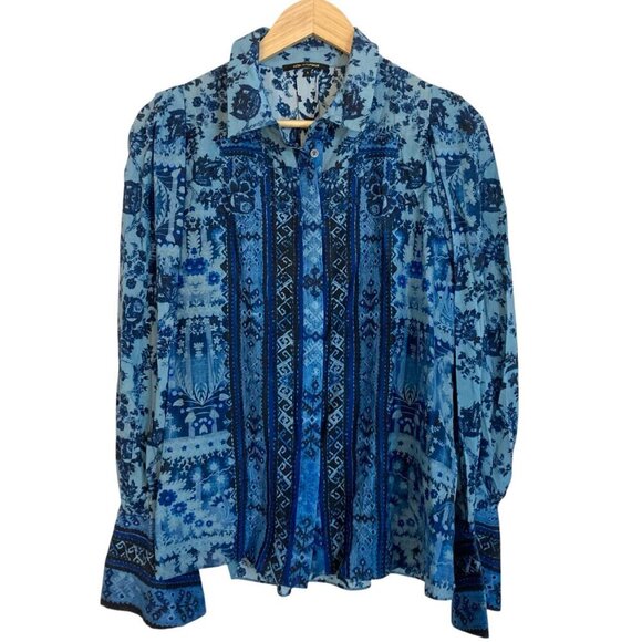 KOBI HALPERIN Lulu Silk Blend Print Blouse Shirt - Picture 4 of 10